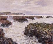 Claude Monet The Rocks near Pourville at Ebb Tide Spain oil painting artist